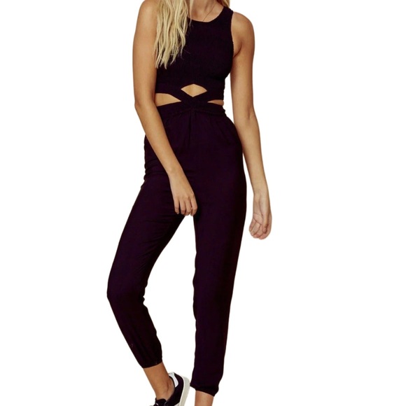 Indah Black Sima Cut Out Strappy Jumpsuit - Picture 1 of 12